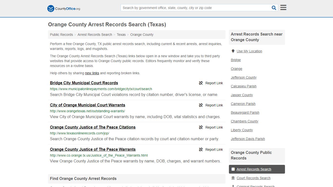 Arrest Records Search - Orange County, TX (Arrests & Mugshots)